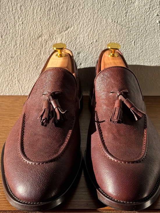 Brunello Cucinelli Tassel Loafers Brown Grained Leather EU 46 Unworn Made in Ita main image 6